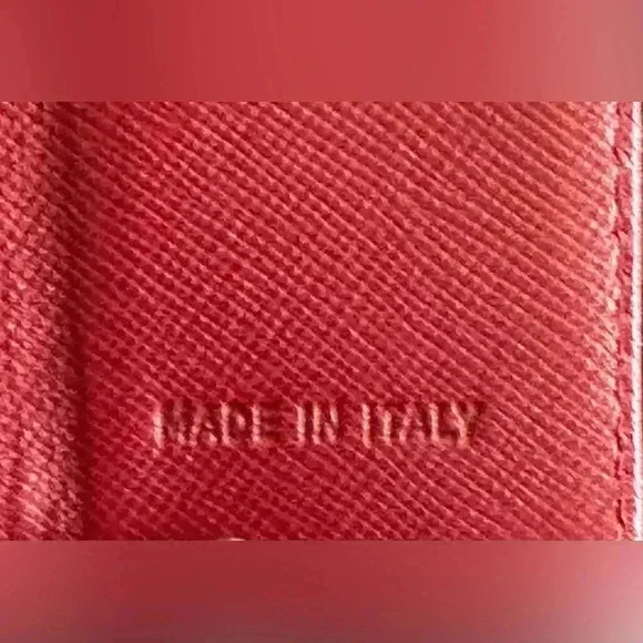SALE Prada Tessuto Red Vinyl & Leather Tri-Fold Wallet w/Authenticity Card GUC - Picture 8 of 10